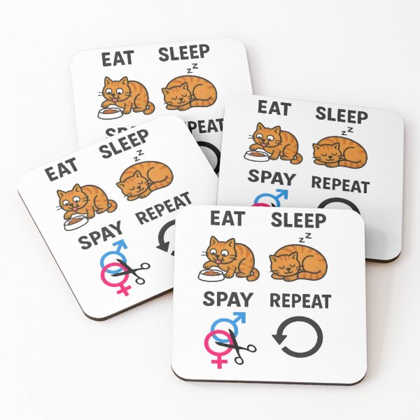 Item preview, Vet life -  importance of cat sterilization, eat sleep spay repeat designed and sold by Bettybee00.