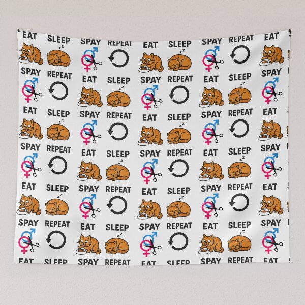 Item preview, Vet life -  importance of cat sterilization, eat sleep spay repeat designed and sold by Bettybee00.