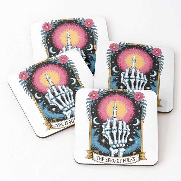 Item preview, The Zero of Fucks Tarot - Skeleton Hand - Dark Cosmic Humor designed and sold by Charlietule.