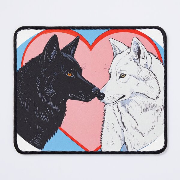 Item preview, Black and White Wolves in Love  designed and sold by saikoshkina.