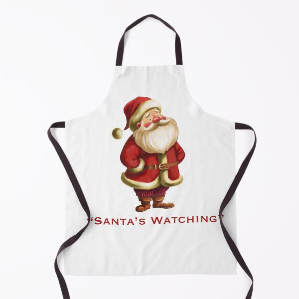 Item preview, Santa Claus in festive attire observing children, highlighting holiday spirit and anticipation during the Christmas season designed and sold by Ms. Iryna.