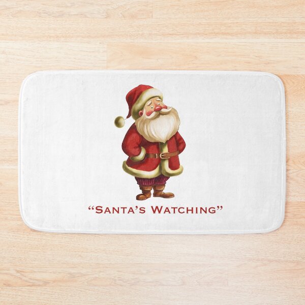 Item preview, Santa Claus in festive attire observing children, highlighting holiday spirit and anticipation during the Christmas season designed and sold by Ms. Iryna.