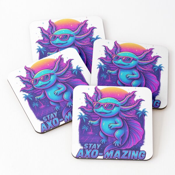 Item preview, Stay Axo-Mazing – Retro Synthwave Axolotl designed and sold by WinkWild.