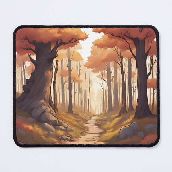 Aperçu de l'œuvre Promenade en forêt d'automne – Illustration de la nature automnale créée et vendue par Pixel--Threads.