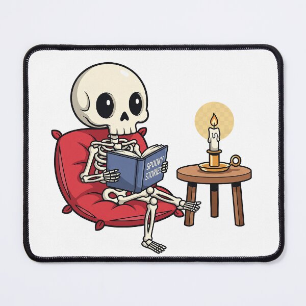 Item preview, Spooky Cute Skeleton Reading a Book by Candlelight designed and sold by ChameloX.