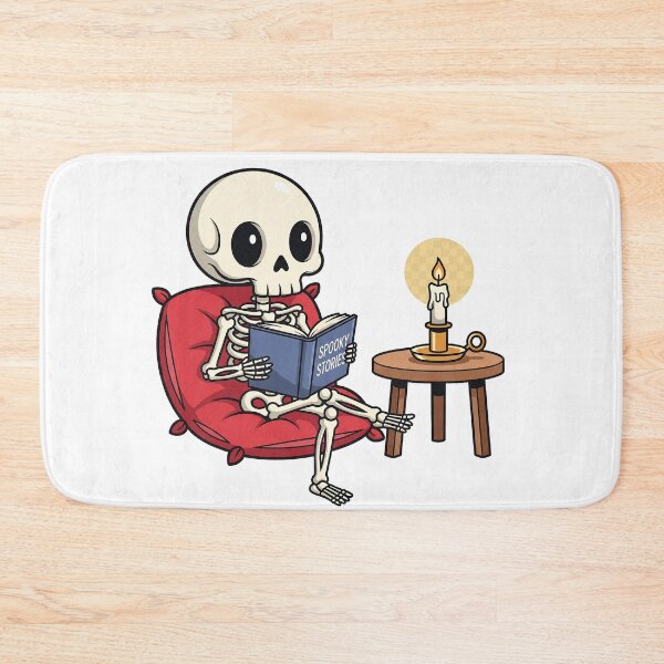Item preview, Spooky Cute Skeleton Reading a Book by Candlelight designed and sold by ChameloX.