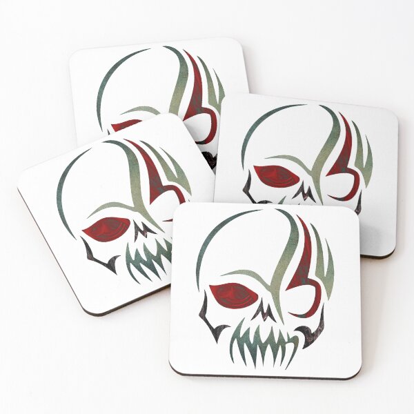 Item preview, Cool Punk Red and Green Tribal Skull  designed and sold by SunsetSpectrum.