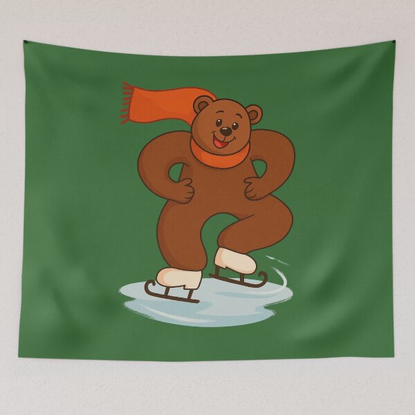 Item preview,  Joyful ice skating bear  designed and sold by MaPerle.