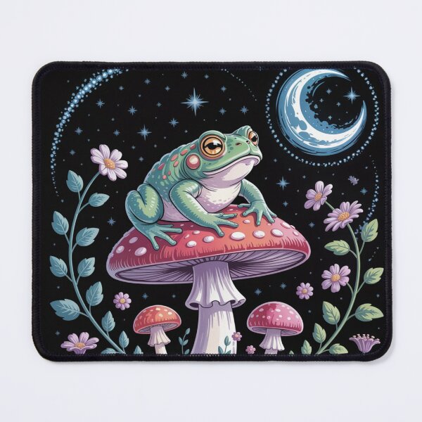 Item preview, Dream Frog on Mushroom – Magical Night Art designed and sold by FusiTink.