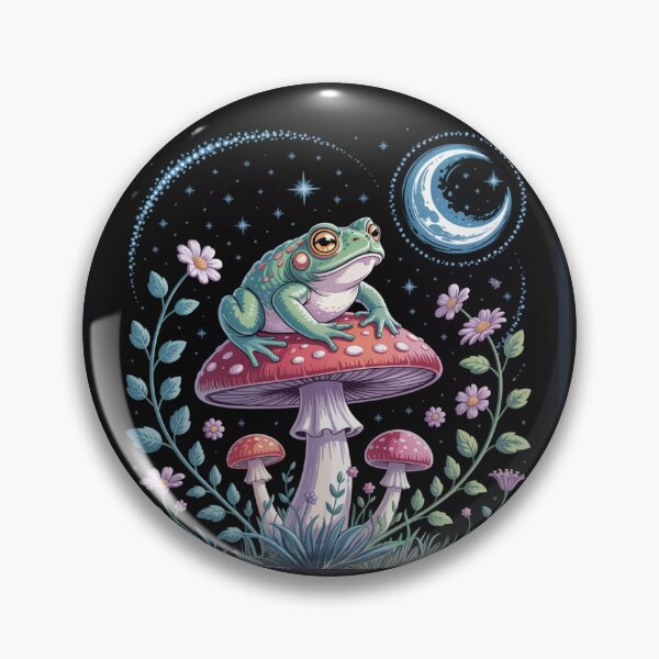 Item preview, Dream Frog on Mushroom – Magical Night Art designed and sold by FusiTink.