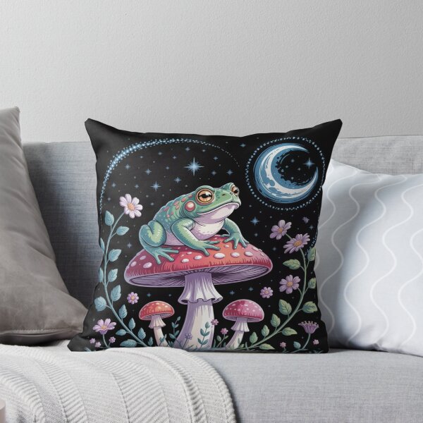Item preview, Dream Frog on Mushroom – Magical Night Art designed and sold by FusiTink.