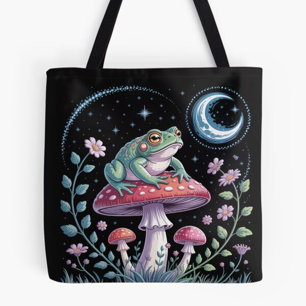 Item preview, Dream Frog on Mushroom – Magical Night Art designed and sold by FusiTink.