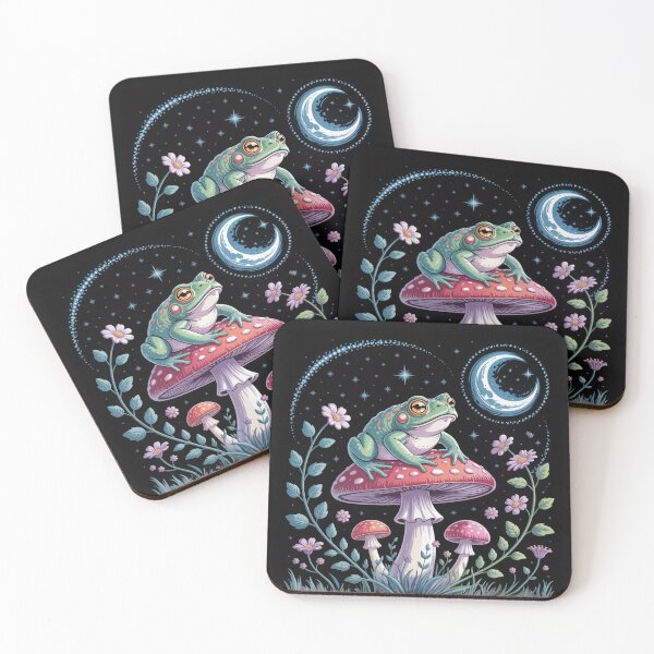 Item preview, Dream Frog on Mushroom – Magical Night Art designed and sold by FusiTink.