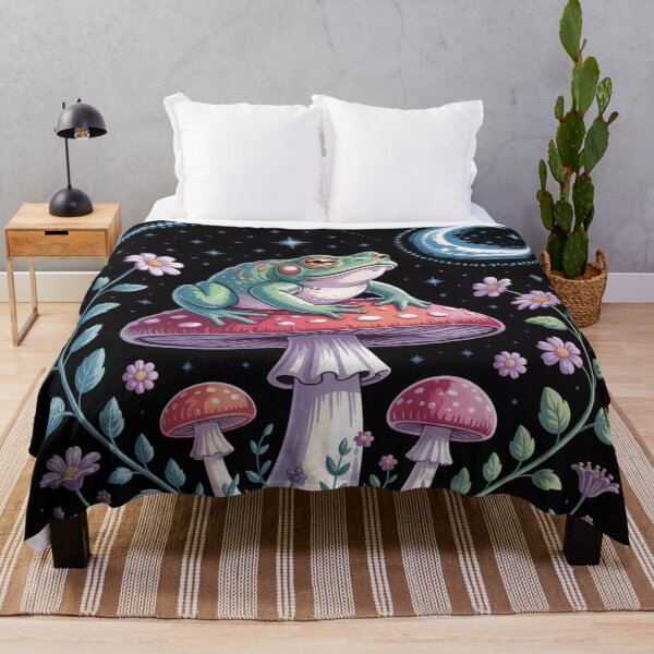 Item preview, Dream Frog on Mushroom – Magical Night Art designed and sold by FusiTink.