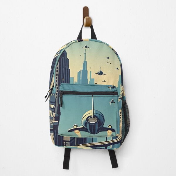 Item preview, Retrofuturistic City with Flying Cars designed and sold by NexusSketch.