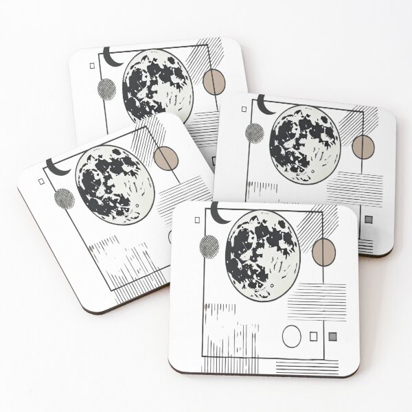 Item preview, Abstract Geometric Moon and Shapes Art designed and sold by W-Rm.