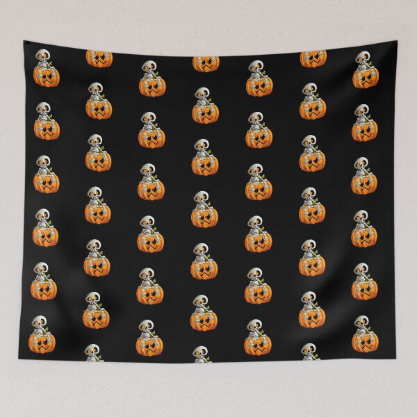 Item preview, Funny Halloween Skeleton Sitting on a Pumpkin designed and sold by GeeThang.