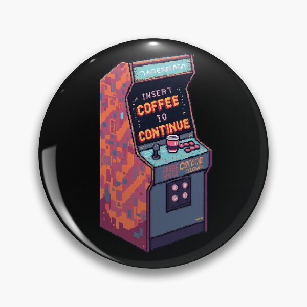 Item preview, Insert Coffee to Continue – Retro Arcade Pixel Art designed and sold by TicoInk.