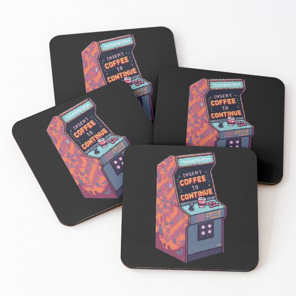 Item preview, Insert Coffee to Continue – Retro Arcade Pixel Art designed and sold by TicoInk.