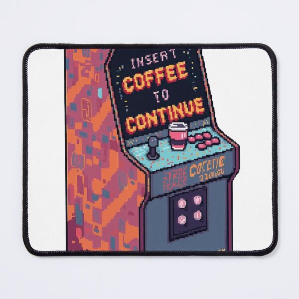 Item preview, Insert Coffee to Continue – Retro Arcade Pixel Art designed and sold by TicoInk.
