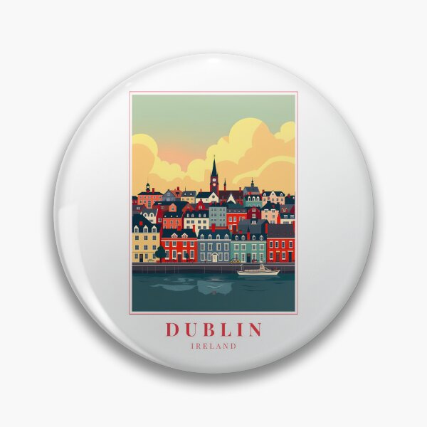 Item preview, Dublin Ireland Illustration – Ha’penny Bridge, Georgian Doors & Irish Soul designed and sold by MapMyMiles.