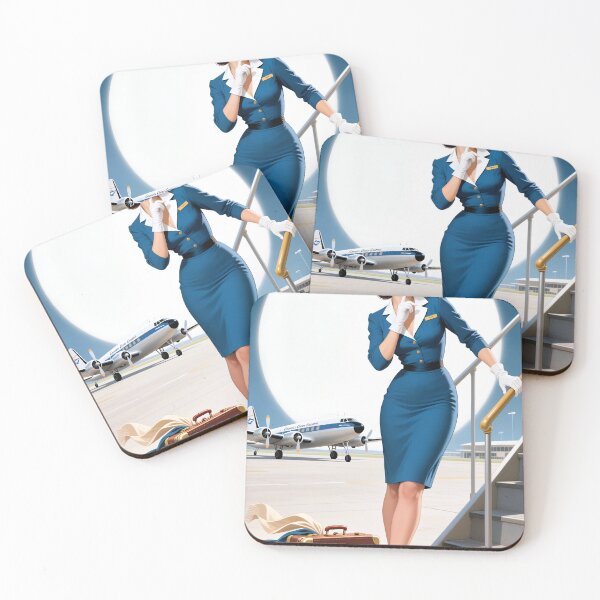 Artikelvorschau, Retro Stewardess Pinup – Glamouröse Flugbegleiterin im Jet-Zeitalter entworfen und verkauft von Lightning-Lace.
