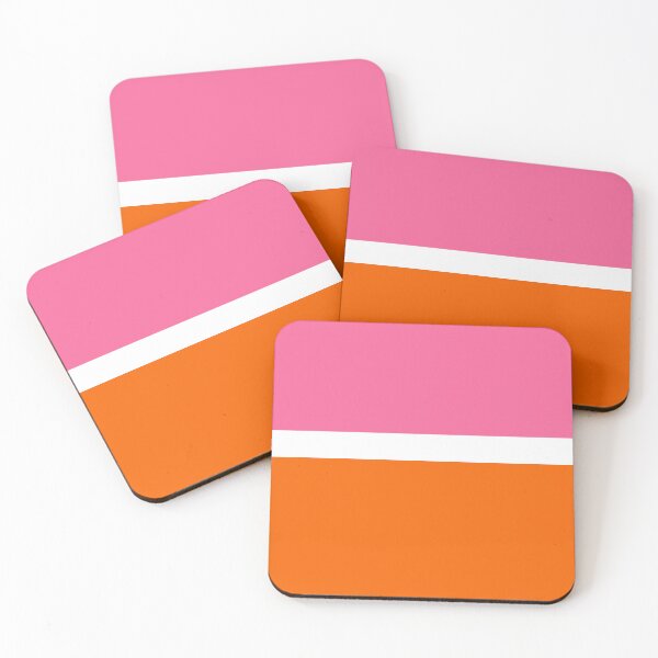 Item preview, Pink White Orange Plain Color Block  designed and sold by PatternTitan.