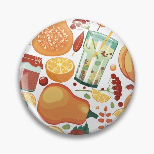 Item preview, Seamless Autumn Pattern with Pumpkins, Rose Hips, Orange Tea, Mulled Wine, and Cozy Seasonal Elements designed and sold by KosaUA.