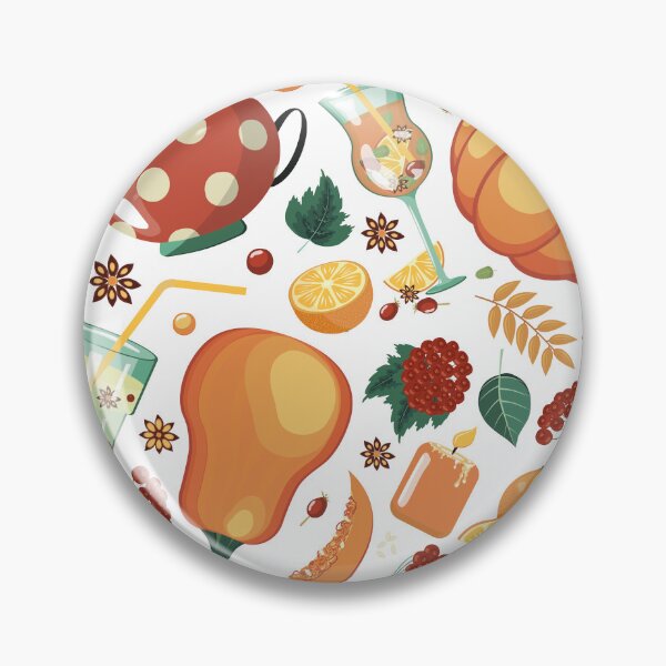Item preview, Seamless Autumn Pattern with Pumpkins, Rose Hips, Orange Tea, Mulled Wine, and Cozy Seasonal Elements designed and sold by KosaUA.