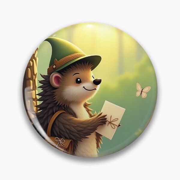 Item preview, The Hedgehog Postmaster - Cottagecore Animal Art for Nature Lovers, Whimsical Forest Mail Delivery Poster designed and sold by Rilindi.