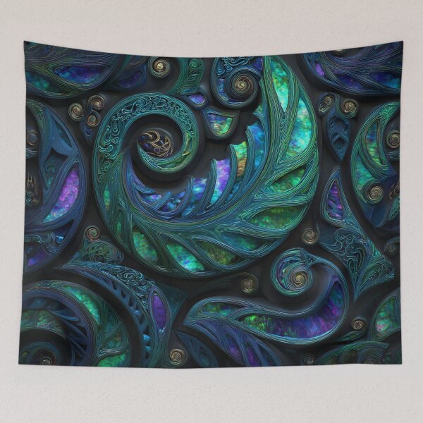 Item preview, New Zealand Māori Paua Pattern Koru Design 477 designed and sold by GrinGalore.