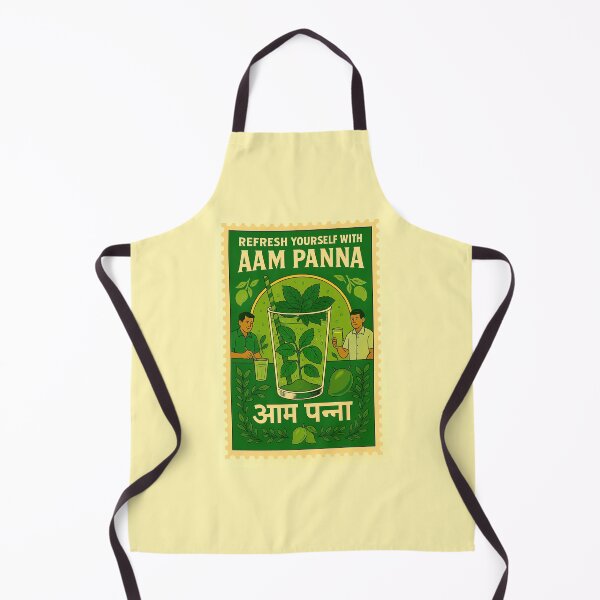 Item preview, Aam Panna Wall Art | Refreshing Indian Summer Drink Poster | Retro Desi Kitchen Decor | Vintage Mango Mint Illustration designed and sold by The Uphaar Store.