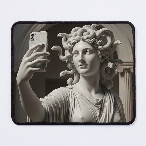 Item preview, Medusa Selfie | Funny Greek Mythology Marble Statue Meme Art designed and sold by WhisperFrame.