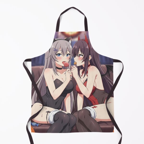 Item preview, Catgirl & Devil Yuri – Halloween Candy Lollipop Anime Waifu Art designed and sold by GerwantSHOP.