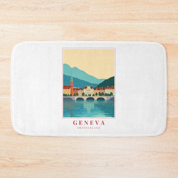 Item preview, Geneva Switzerland Illustration – Alpine Skyline & Diplomatic Charm designed and sold by MapMyMiles.
