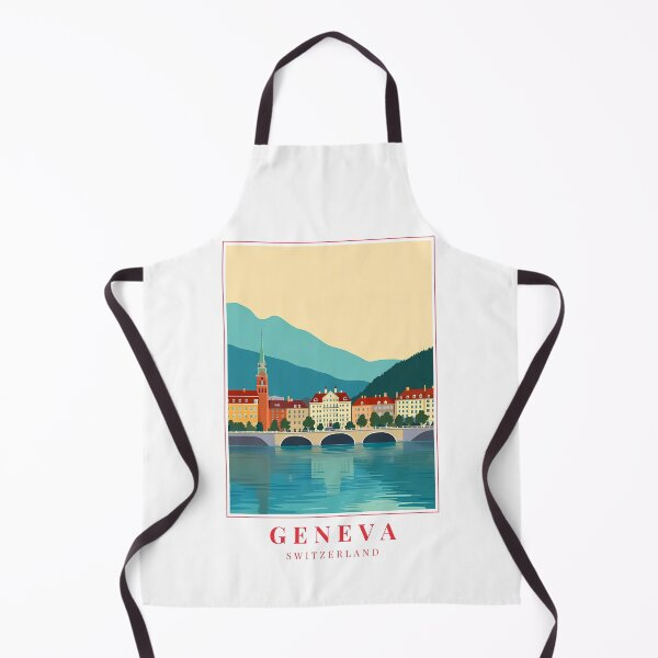 Item preview, Geneva Switzerland Illustration – Alpine Skyline & Diplomatic Charm designed and sold by MapMyMiles.