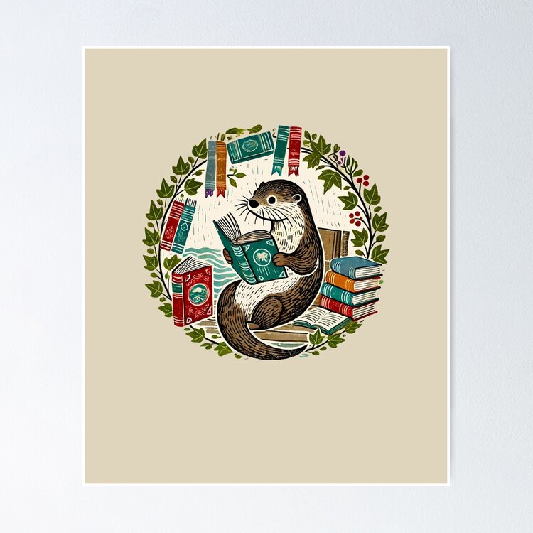 Reading Otter Sticker