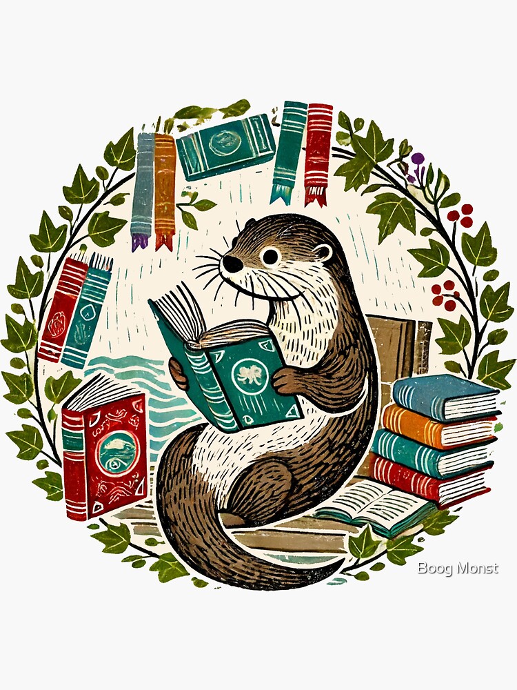 Reading Otter Sticker