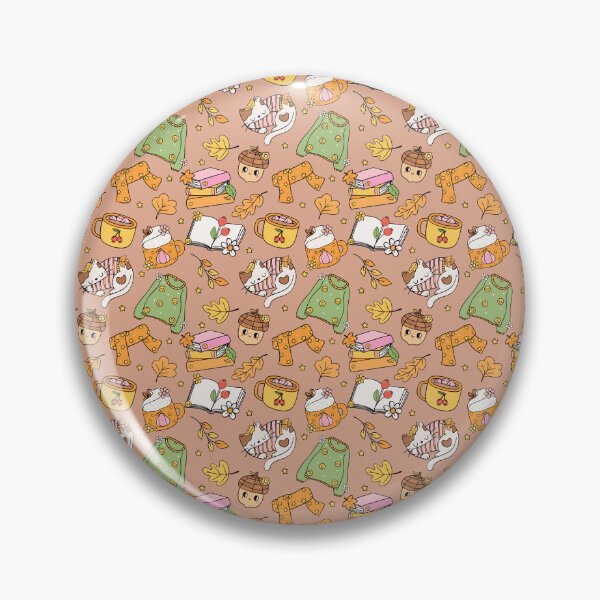 Item preview, Cute Kawaii Autumn Pattern – Cozy Cats, Books, Scarves and Fall Leaves designed and sold by smeraldosecrets.