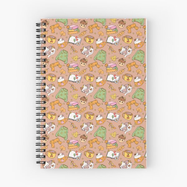 Item preview, Cute Kawaii Autumn Pattern – Cozy Cats, Books, Scarves and Fall Leaves designed and sold by smeraldosecrets.