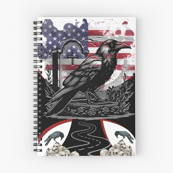 Item preview, Raven with Maltese cross, skulls, American Flag designed and sold by SinisterTreats.