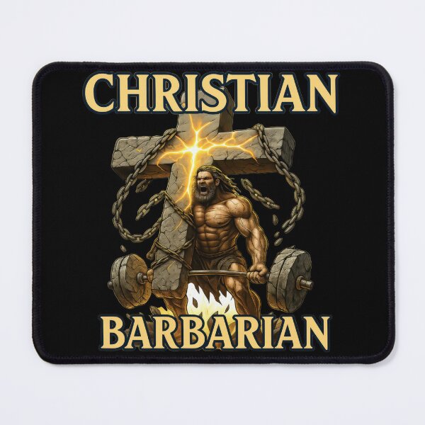 Item preview, Christian Barbarian – Faith and Strength Powerlifting Design designed and sold by JaelTees.