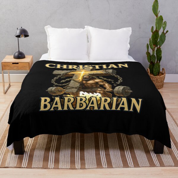Item preview, Christian Barbarian – Faith and Strength Powerlifting Design designed and sold by JaelTees.