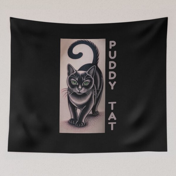 Item preview, Puddy Tat Cat Tattoo Design designed and sold by Snark Town Tees.