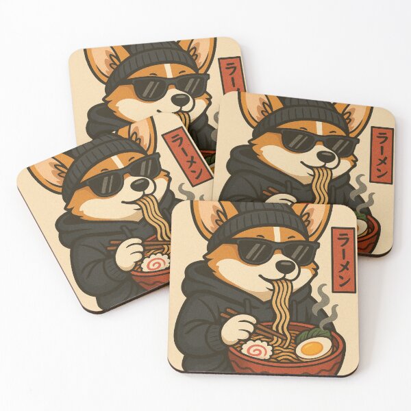 Item preview, Corgi eating ramen designed and sold by fancyandslick.