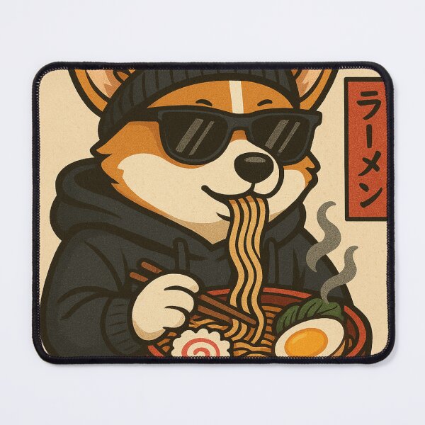 Item preview, Corgi eating ramen designed and sold by fancyandslick.