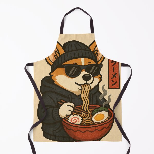 Item preview, Corgi eating ramen designed and sold by fancyandslick.