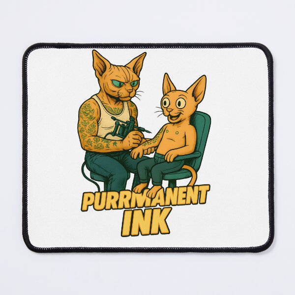 Item preview, Purrmanent Ink – Tattoo Cat Design designed and sold by WinkWild.