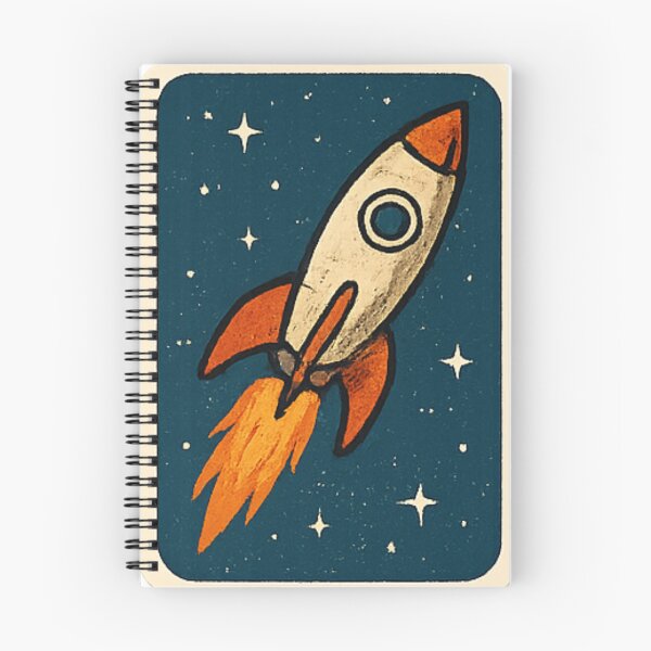 Item preview, Pegatina espacial de cohete retro designed and sold by efsinazenn.