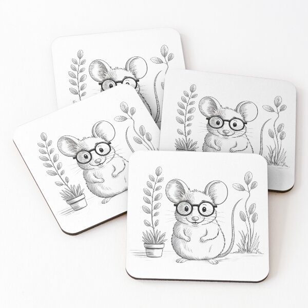 Item preview, Geek Mouse in Glasses – Plant Lover Illustration designed and sold by gr00bson.